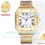 Swiss Clone THB 9015 Cartier Santos De Cartier Yellow Gold 39.8mm Watch 